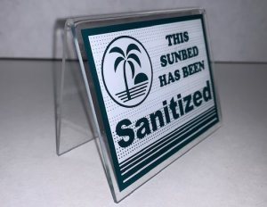THIS BED HAS BEEN SANITIZED BED TENT - TEAL