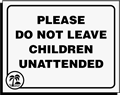 Tanning Salon Sign Do Not Leave Children Unattended