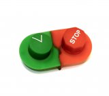 Button, Green/Red Rubber