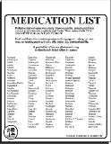 MEDICATION LIST WALL SIGN - 8 1/2" X 11"