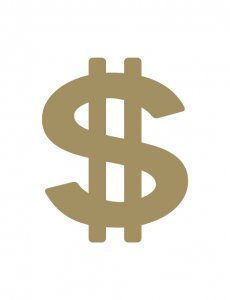 TANNING STICKER - BLING DOLLAR SIGN - 1000ct Roll
