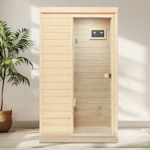 1-Person Far Infrared Sauna with Right Door Entrance for Indoor Use