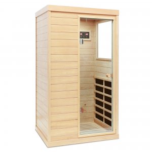 1-Person Far Infrared Sauna with Right Door Entrance for Indoor Use