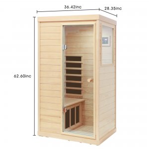 1-Person Far Infrared Sauna with Right Door Entrance for Indoor Use
